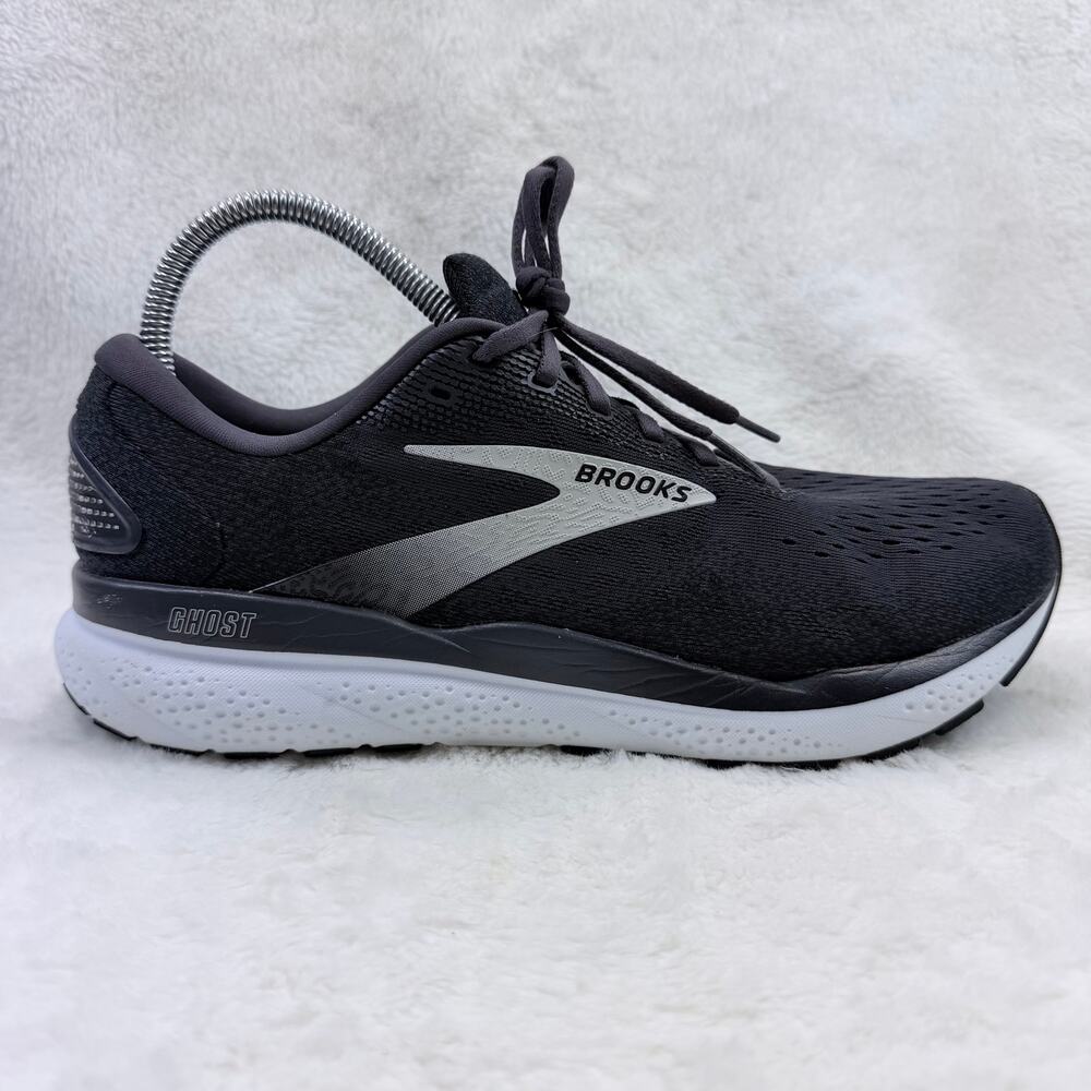 Brooks Ghost 16 Mens Running Shoes Black Gray White Size 10 D Athletic Shoe